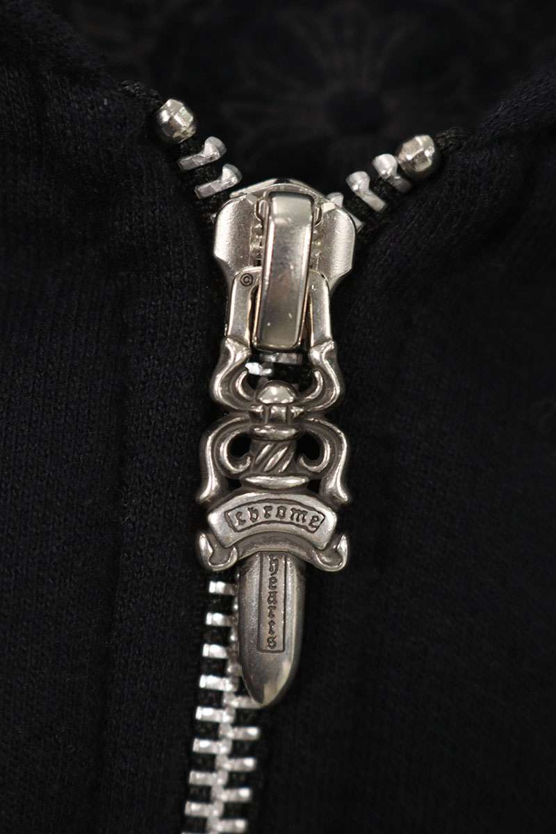 Chrome Hearts SWTSHRT HD ZIP Floral Sleeve Horseshoe Size XL