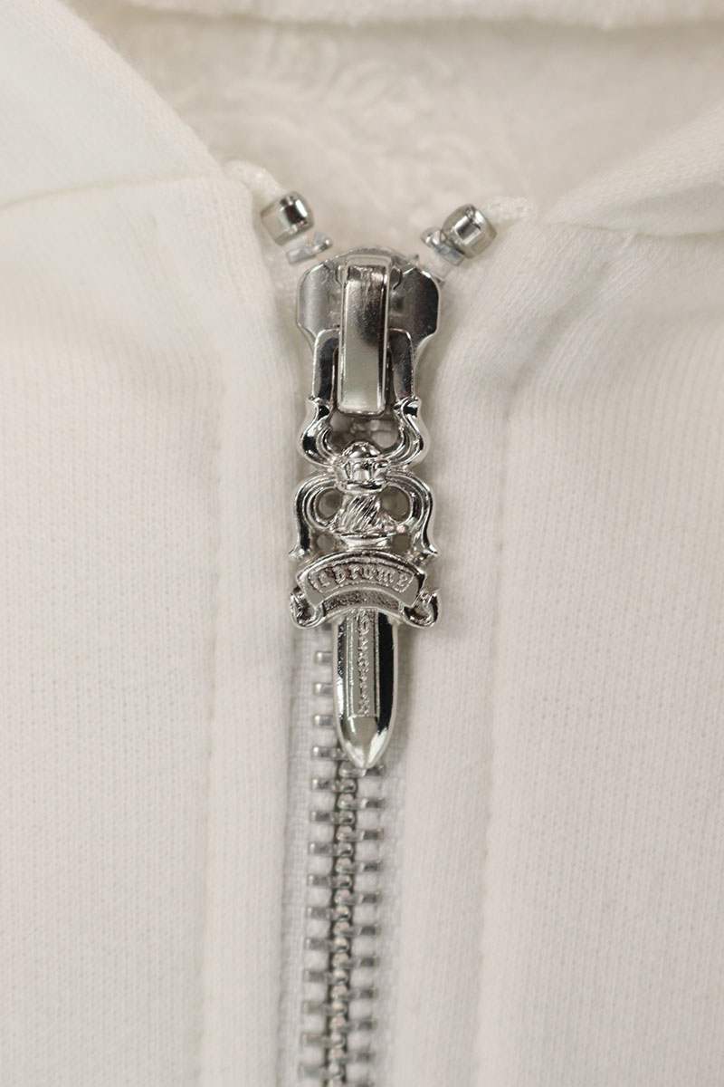 Chrome Hearts SWTSHRT HD ZIP Dagger Hoodie White Size XL