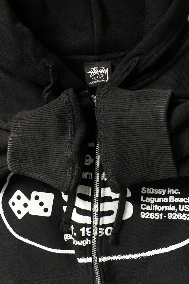 STUSSY OVAL CORP. ZIP HOODIE Black Size M