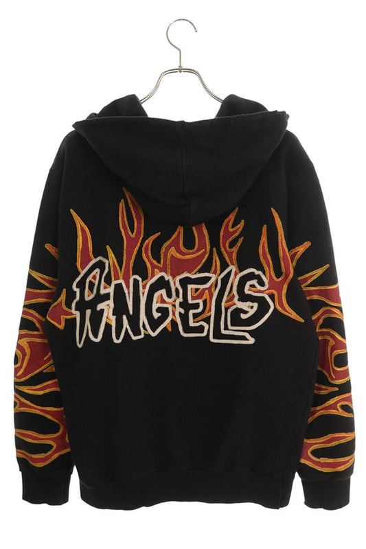 Palm Angels Distressed Print Hoodie Black Size M