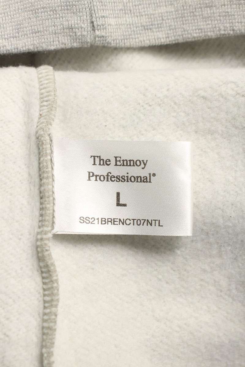 ENNOY Logo Embroidery Hoodie Grey Cotton Blend Size L