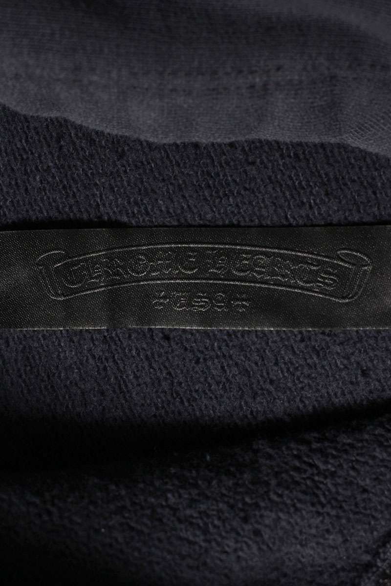 Chrome Hearts Label Cross Patch Hoodie Navy/Silver Size L
