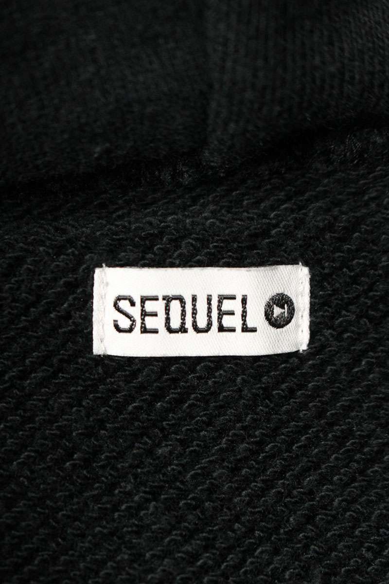 SEQUEL 24AW Logo Print Pullover Hoodie Black Cotton Size XL