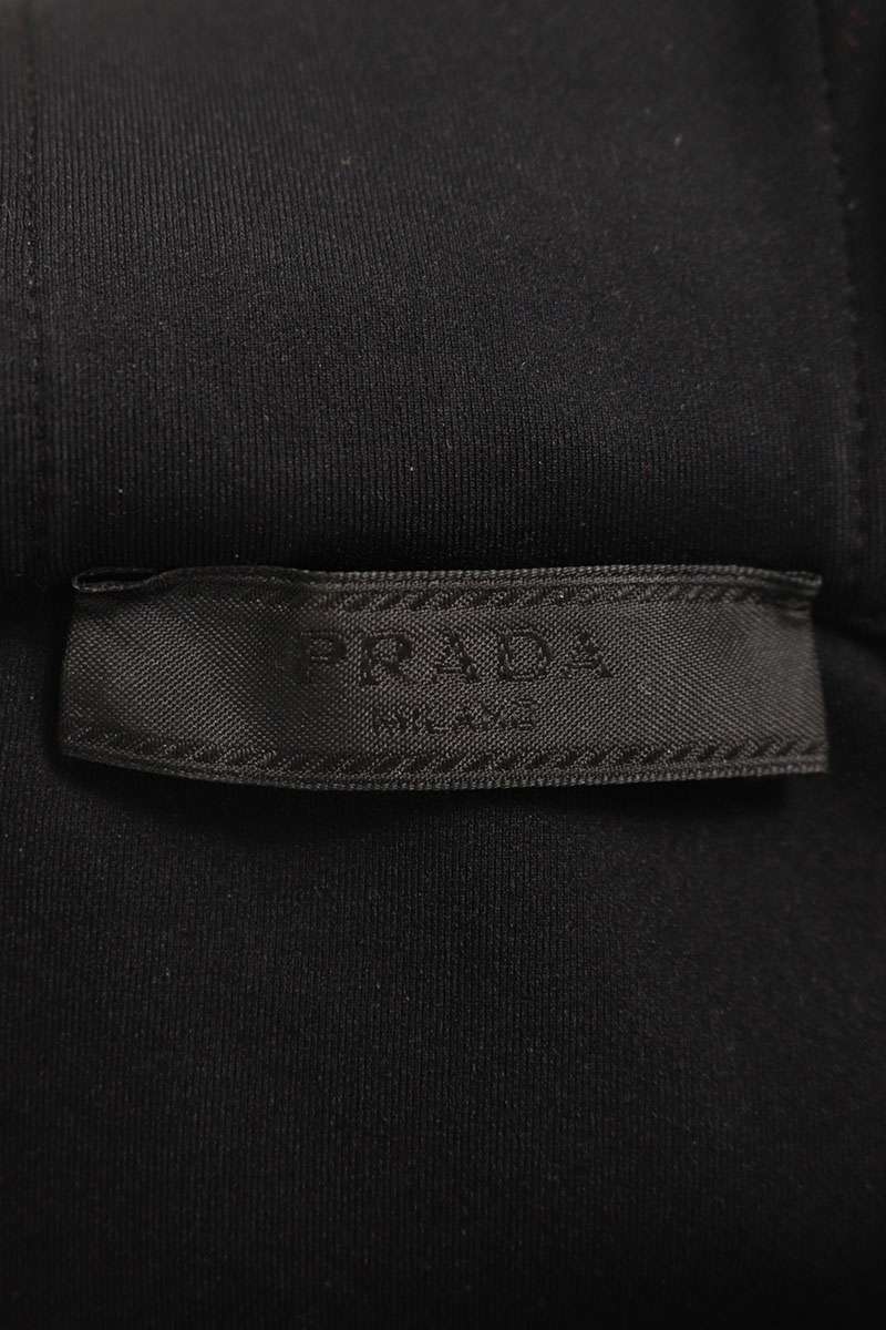 Prada Rubber Logo Nylon Panel Zip Hoodie Size S