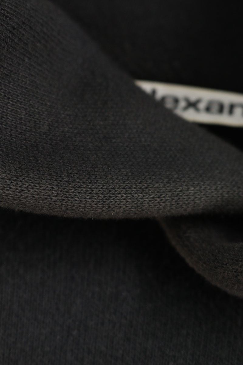 ALEXANDER WANG Heavyweight Cropped Hoodie Black Size XL