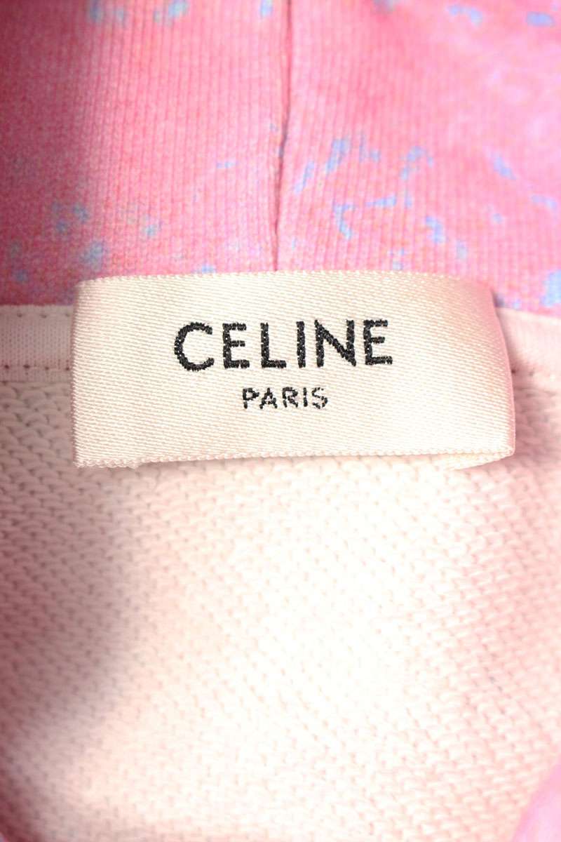 CELINE AVE 57 SKY All-Over Print Hoodie Pink Size S