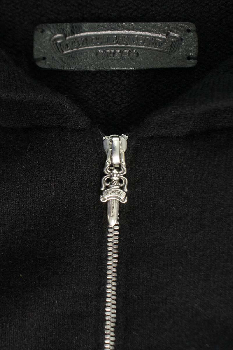 Chrome Hearts Floral Embroidered Cashmere Zip Hoodie Size XL