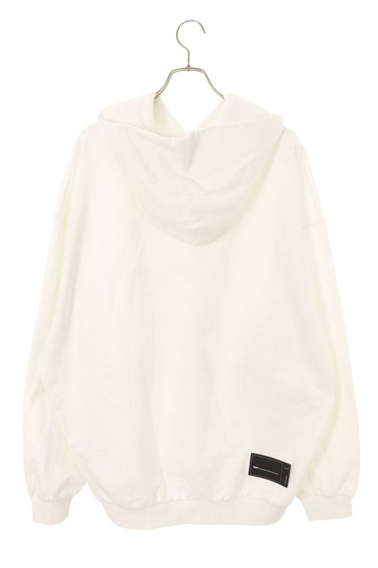 We11Done 22AW Logo Print Hoodie White Black Size XL