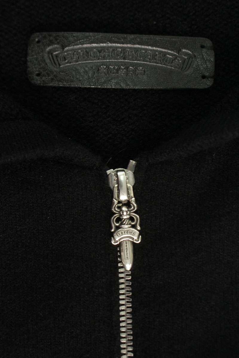 Chrome Hearts Floral Embroidered Cashmere Zip Hoodie Size XL
