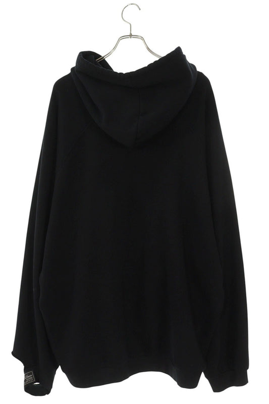 Raf Simons Graphic Print Distressed Hoodie Black x Purple Size S