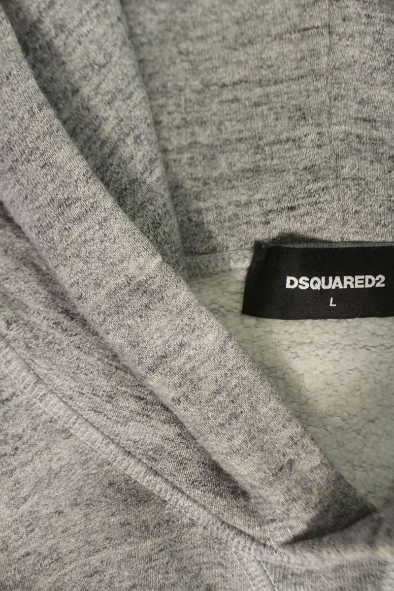 DSQUARED2 Logo Print Pullover Hoodie Gray Size L