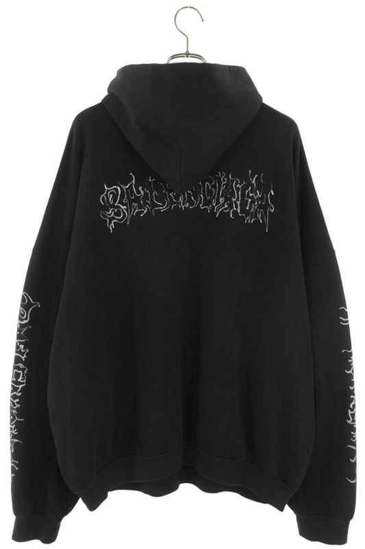 Balenciaga METAL OUTLINE HOODIE Black Cotton Size XL