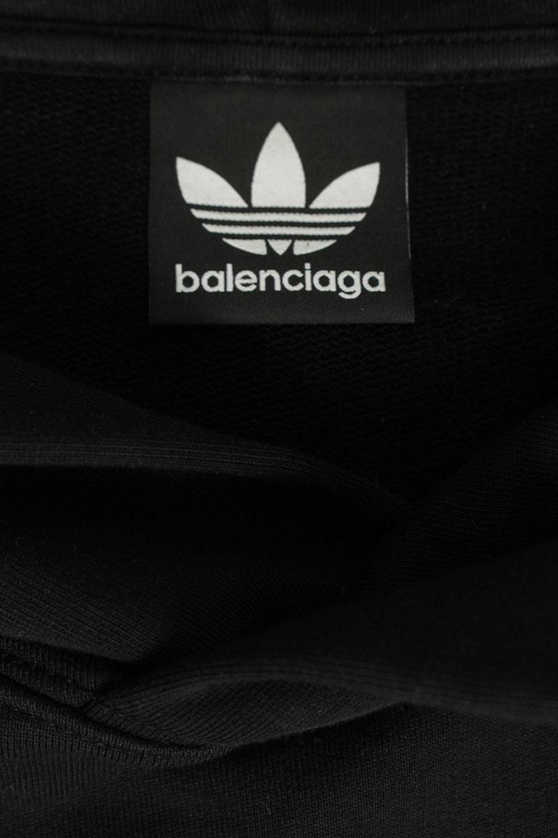 Balenciaga x Adidas Logo Oversized Hoodie Black Size L