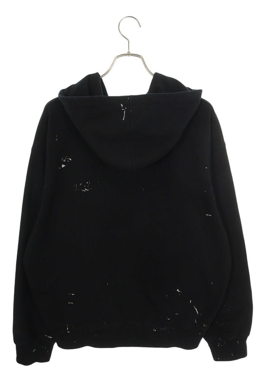 MM6 26SS Box Logo Zip Up Hoodie Black Size M