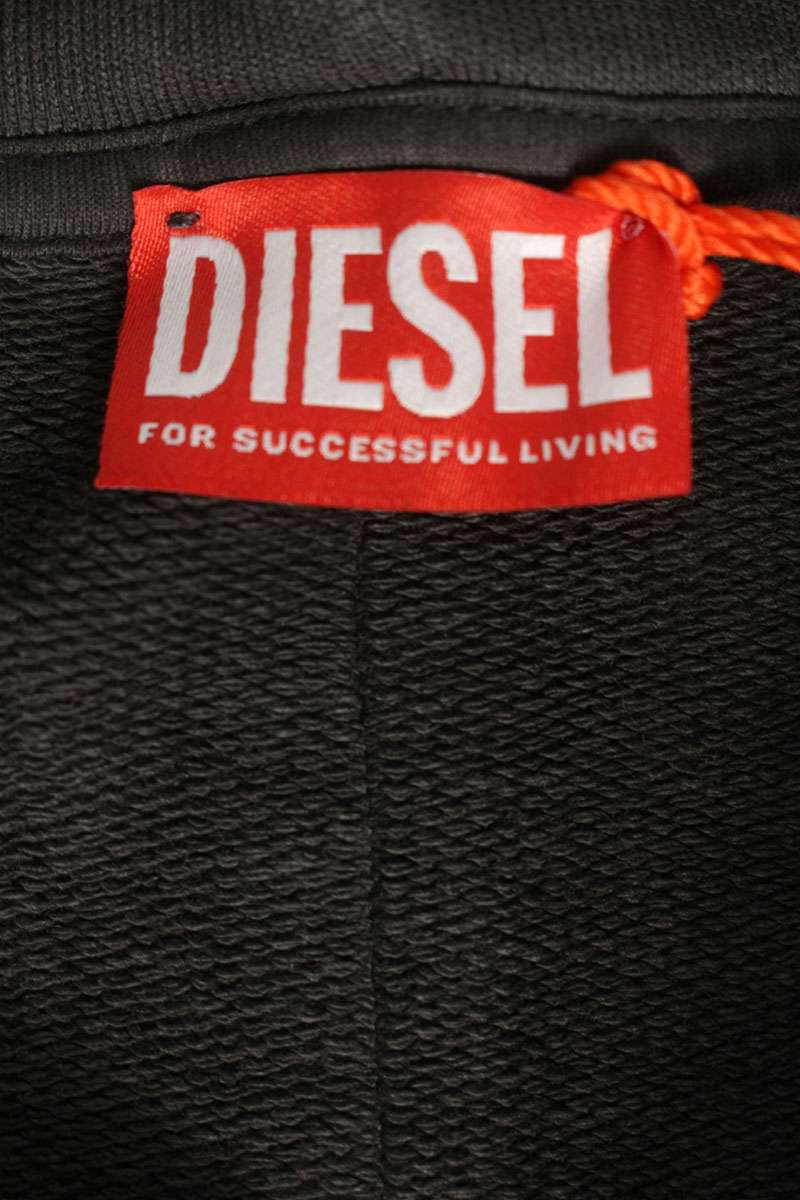 DIESEL x THUG CLUB Logo Patch Pullover Hoodie Black Size M
