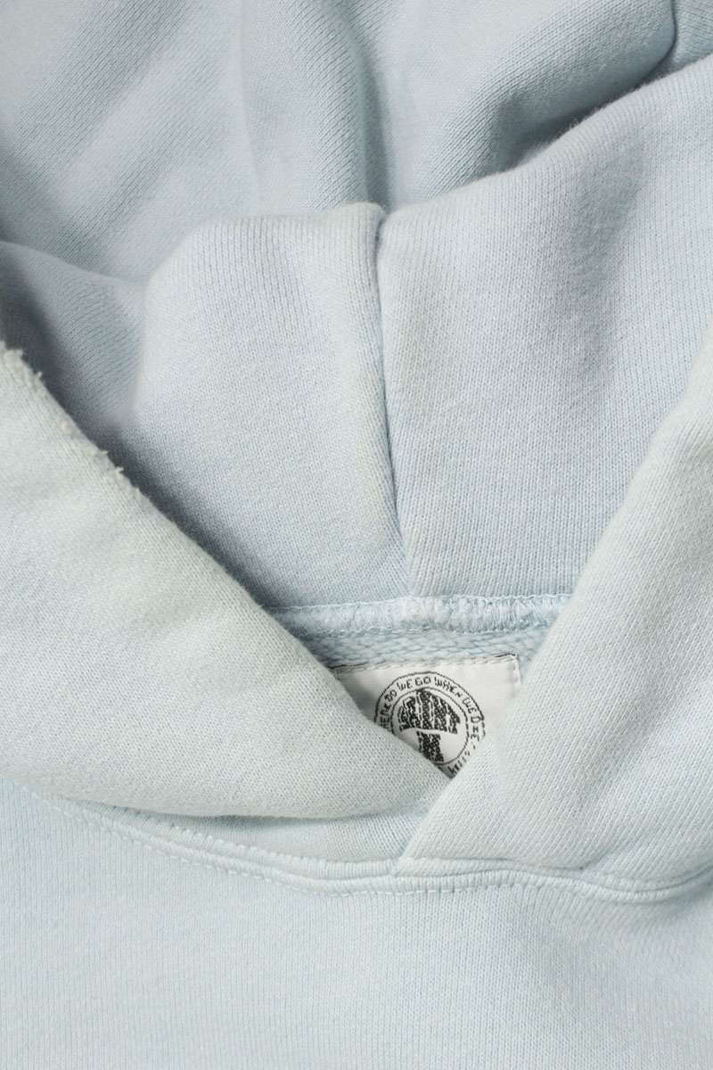 Saint Michael Logo Print Distressed Pullover Hoodie Blue Size XL
