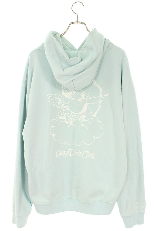 Girls Dont Cry Back Angel Print Hoodie Lt Blue Size L