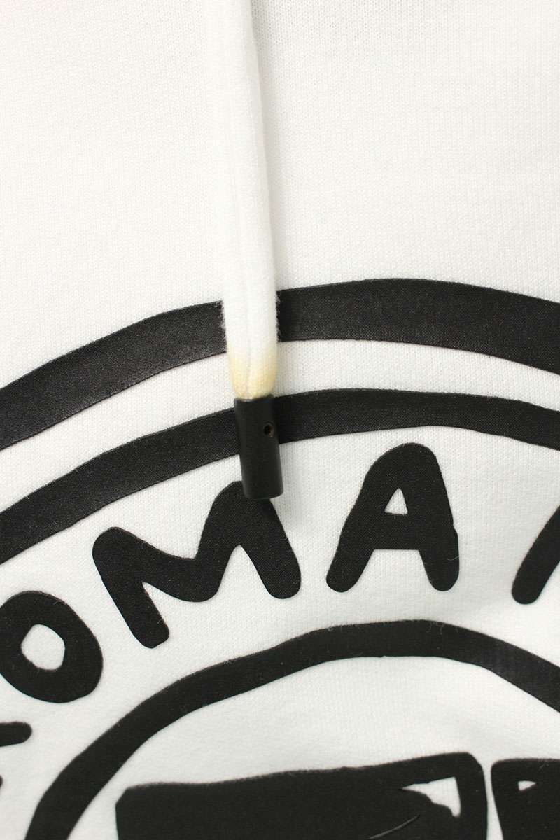 FENDI Logo Print Pullover Hoodie White Size L
