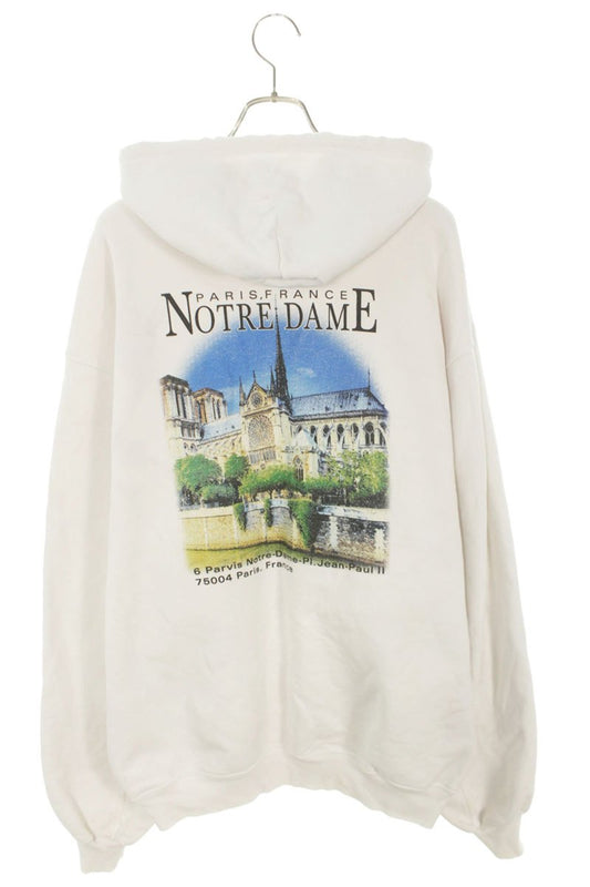 Balenciaga Print Pullover Hoodie White Size XS