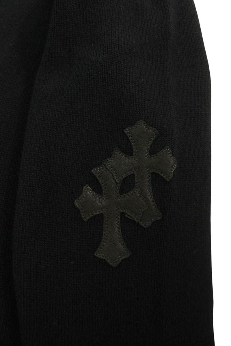 Chrome Hearts CH Cross Leather Patch Cashmere Hoodie Size L