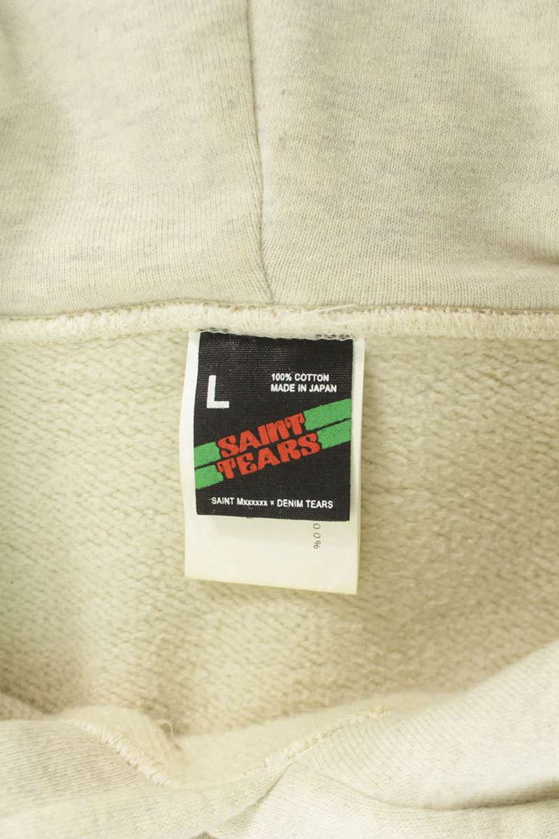 SAINT MICHAEL 22SS Allover Print Hoodie Beige Size L