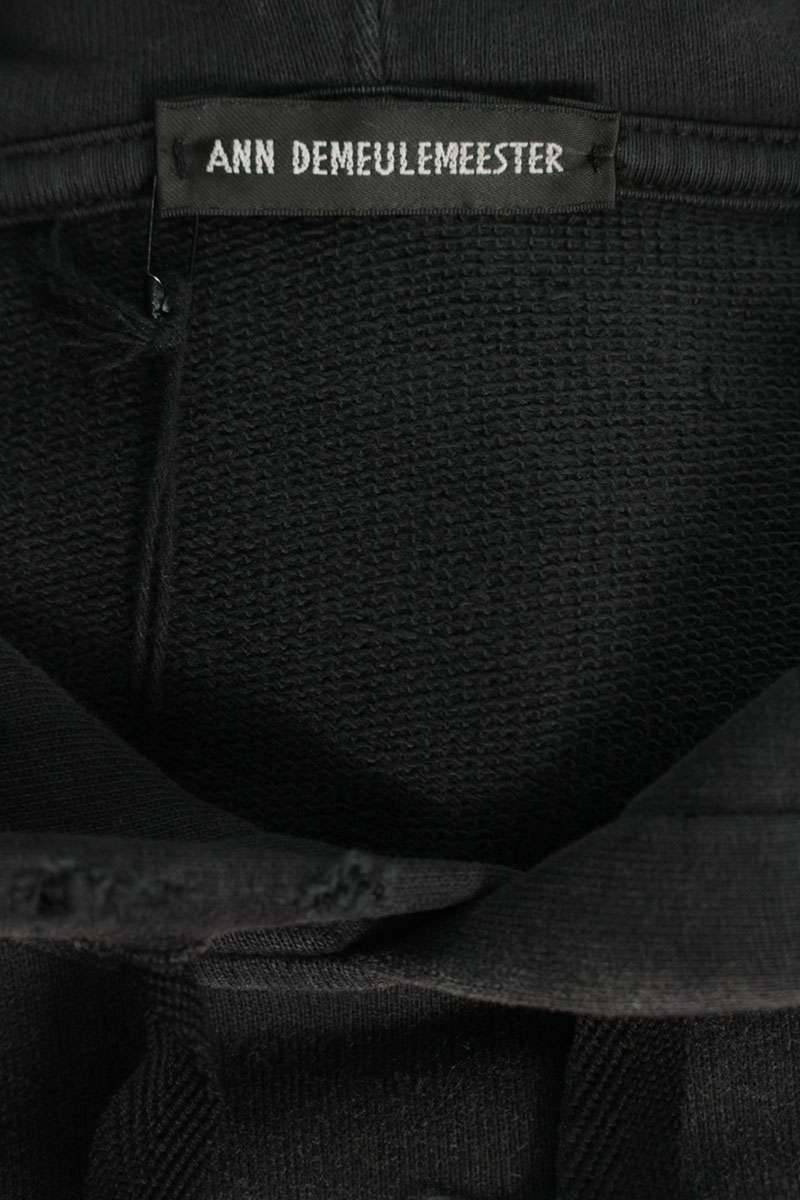 ANN DEMEULEMEESTER Patchwork Design Hoodie Black Size XS
