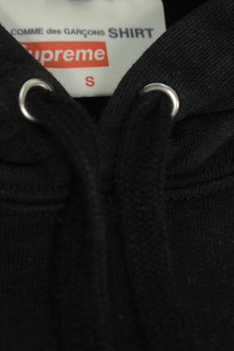 SUPREME CDG Split Box Logo Hoodie Black/White Size L