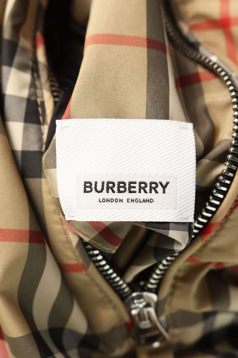 Burberry Nylon Nova Check Reversible Zip Hoodie Multi Size M