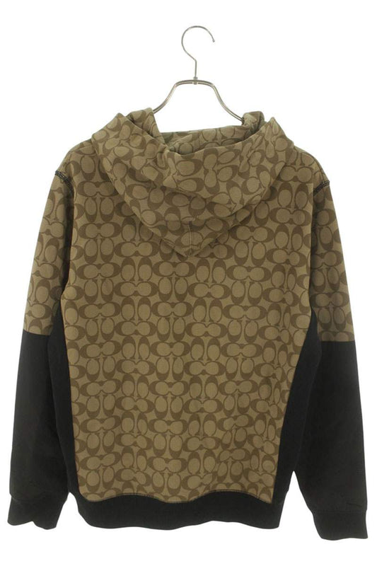 COACH Nylon Panel All-Over Pattern Hoodie Multi Size S