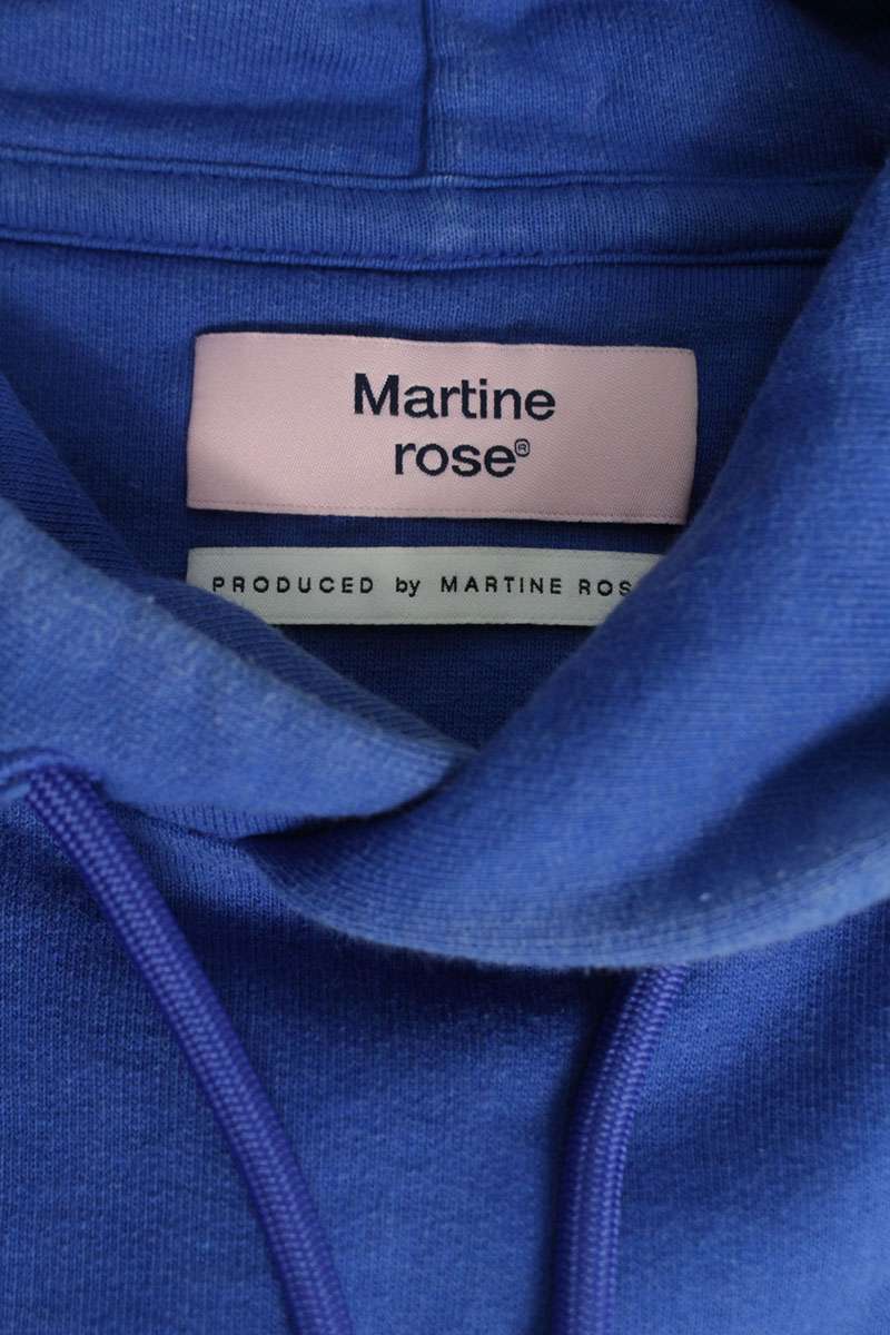 MARTIN ROSE Q Print Design Cotton Hoodie Blue Size M