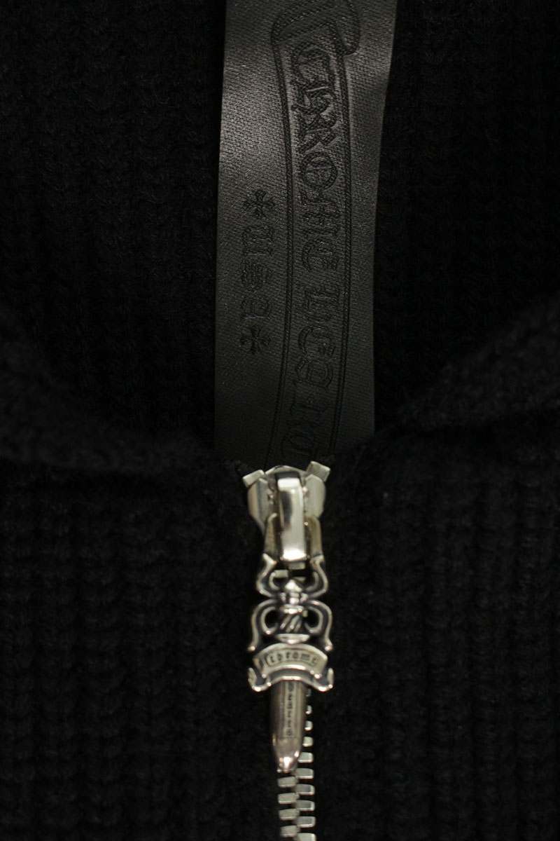 Chrome Hearts Cashmere Cross Patch Zip Hoodie Black Size L