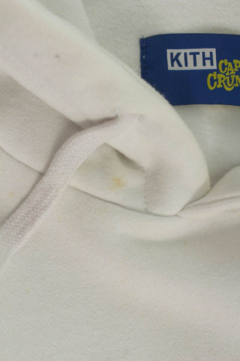 KITH Logo Print Cotton Hoodie White Size XS