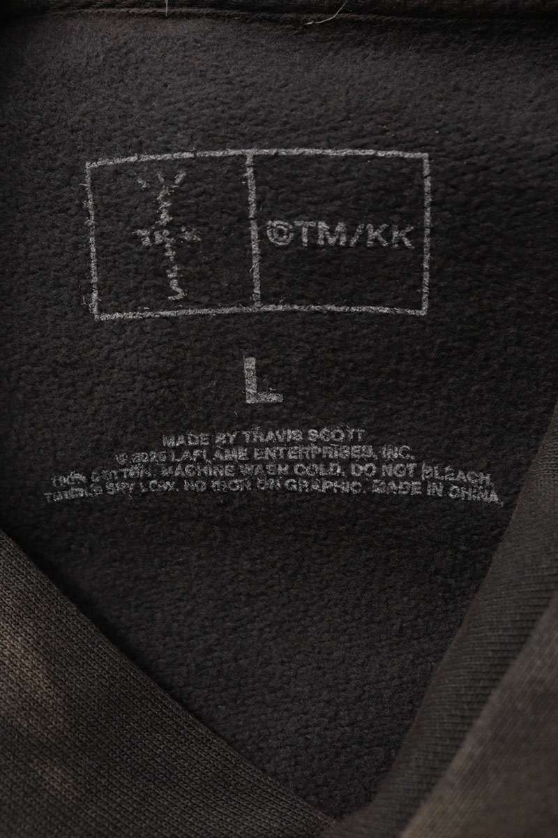 Cactus Jack HOLLOW HOODIE Graphic Print Charcoal Gray Size L