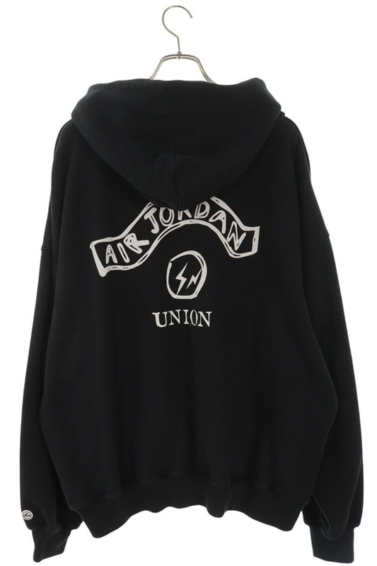 fragment design Jordan Print Hoodie Black Cotton Size XL