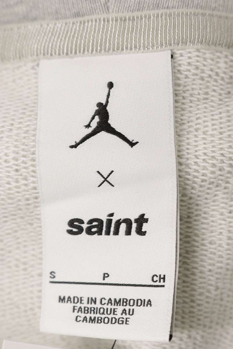 SAINT MICHAEL 26SS x JORDAN Wing Logo Hoodie Grey/Red Size S