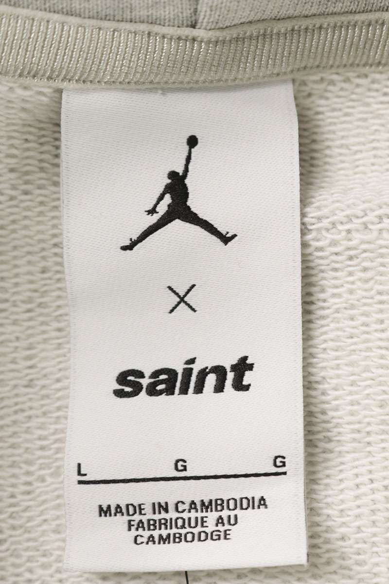 SAINT MICHAEL 26SS x JORDAN Wing Logo Hoodie Grey/Red Size L