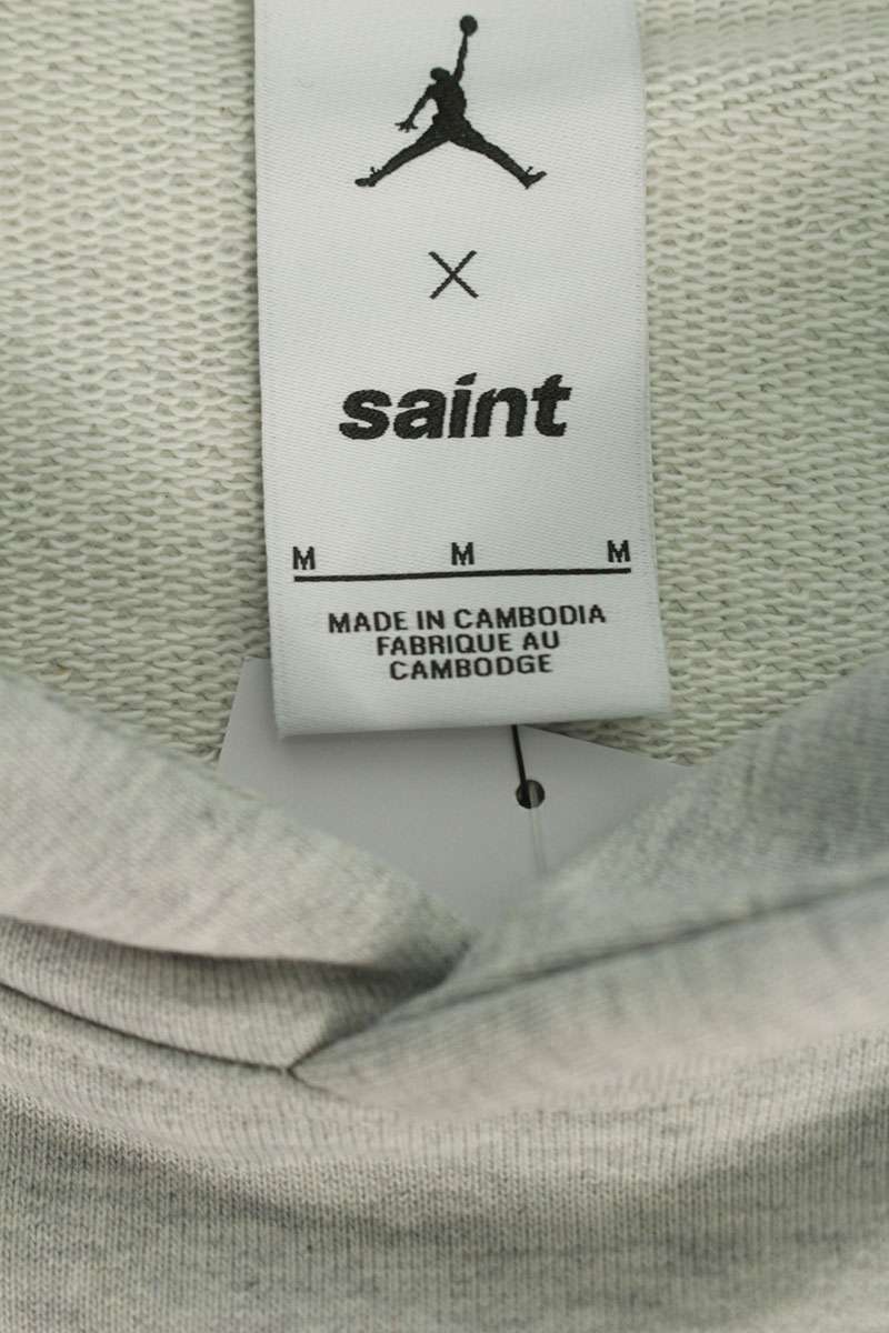 SAINT MICHAEL 26SS x JORDAN Wing Logo Hoodie Grey/Red Size M