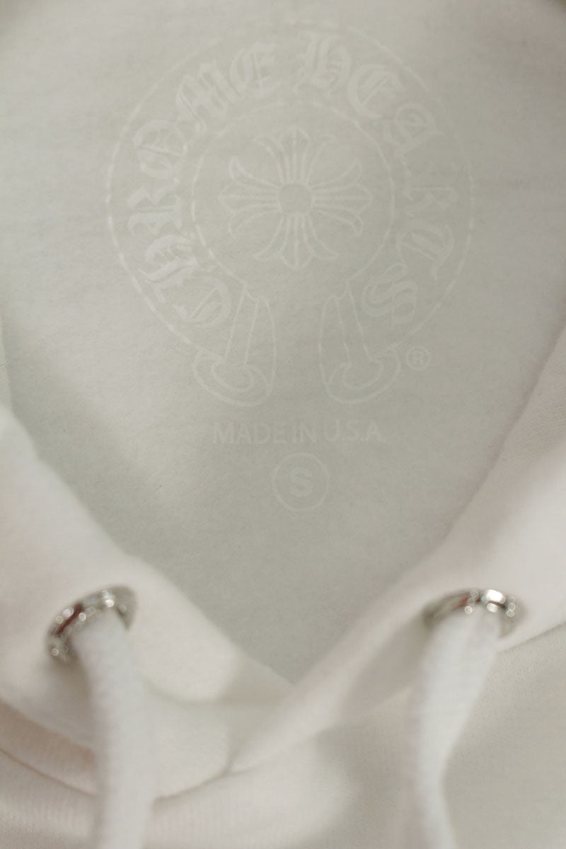 Chrome Hearts Arm Logo Print Pullover Hoodie White Size S