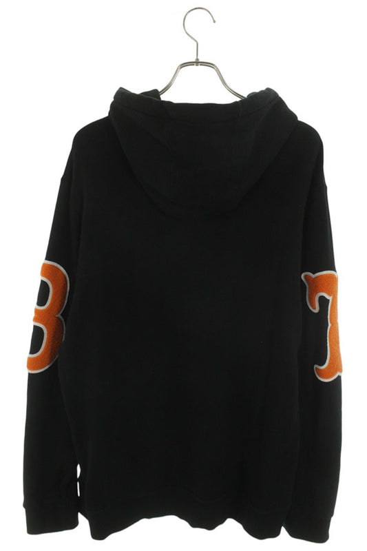 Burberry Letter Graphic Cotton Hoodie Black Size XL