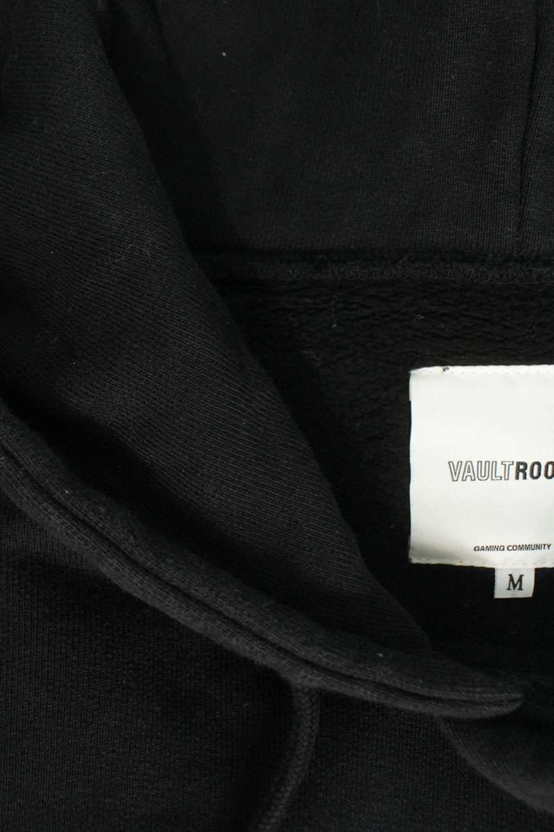 vault room Character Embroidery Hoodie Black Pink Size M
