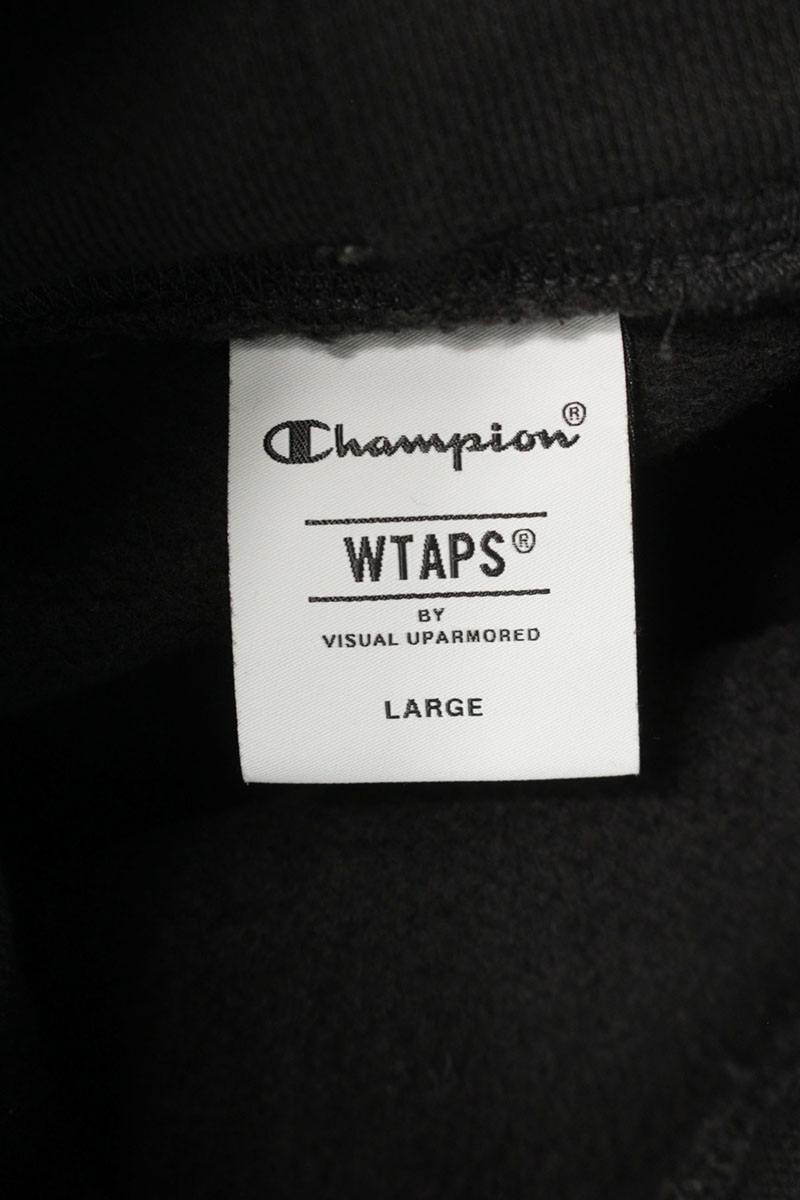 Champion x WTAPS Logo Embroidered Hoodie Black Size L