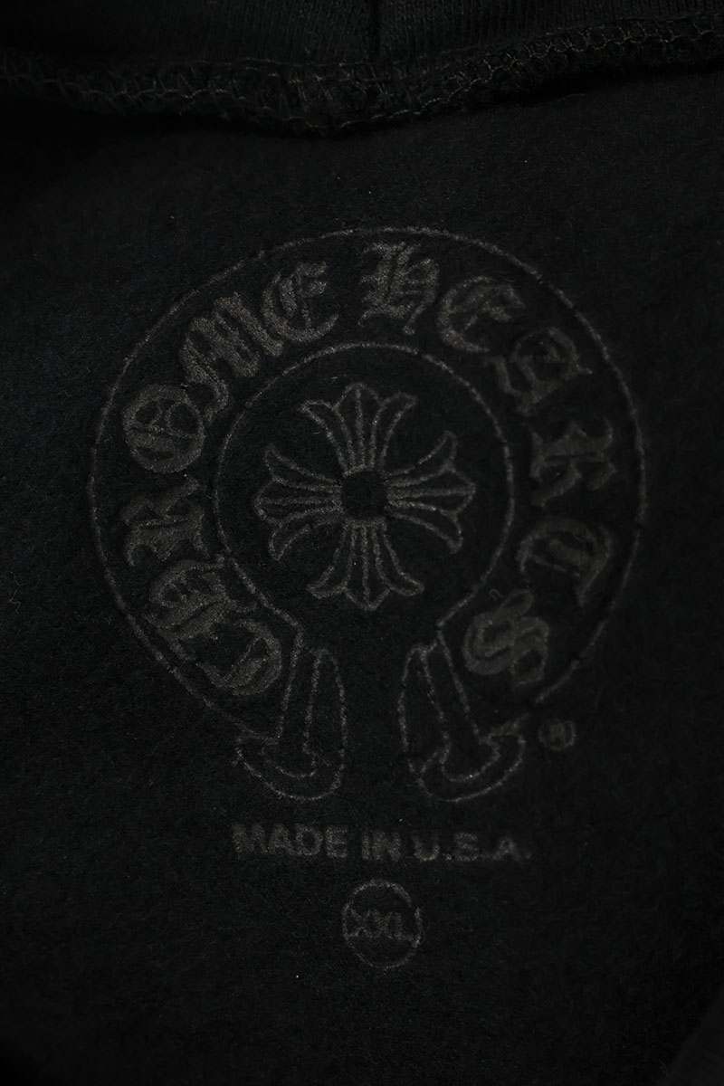 Chrome Hearts Sleeve Logo Scroll Print Hoodie Black Size XXL