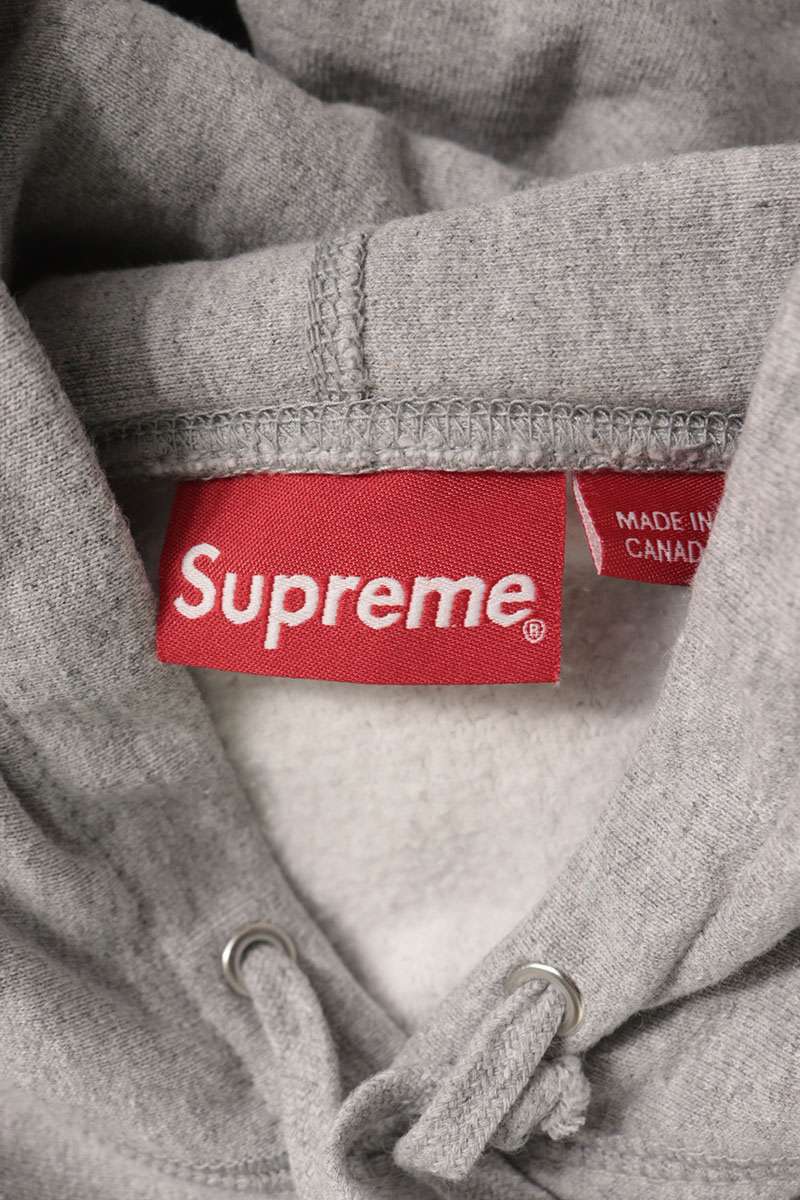 SUPREME Cross Box Logo Cotton Blend Hoodie Gray Size L