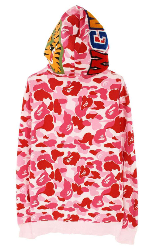 A BATHING APE All-Over Shark Zip Up Hoodie Pink Size XL