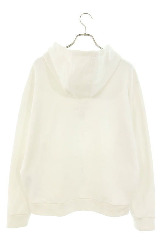 PRADA Logo Embroidery Pullover Hoodie White Size XL
