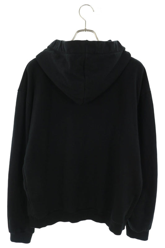 CELINE Logo Drawcord Pullover Hoodie Black Size L