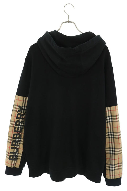 Burberry Logo Print Zip Hoodie Black Size XL