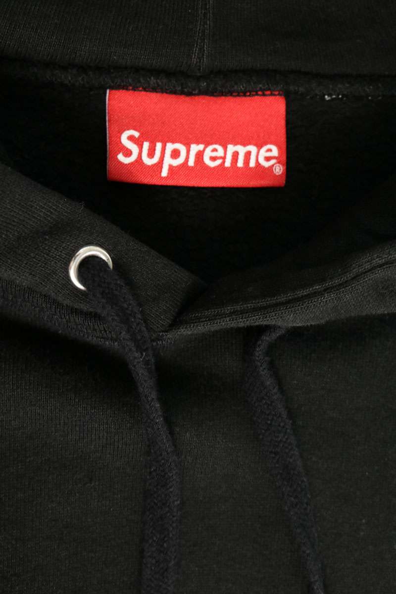 SUPREME Text Rib Hooded Sweatshirt Black Size M