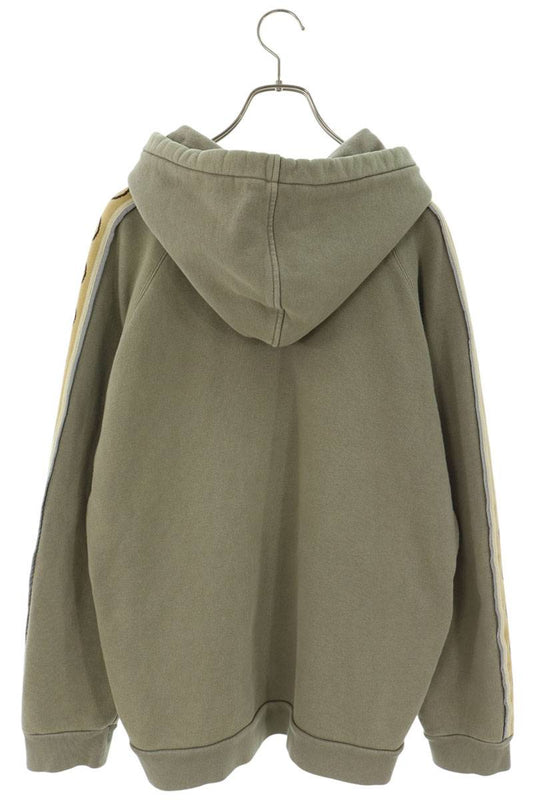 GUCCI Cotton Jersey Sleeve Logo Hoodie Green Size XL