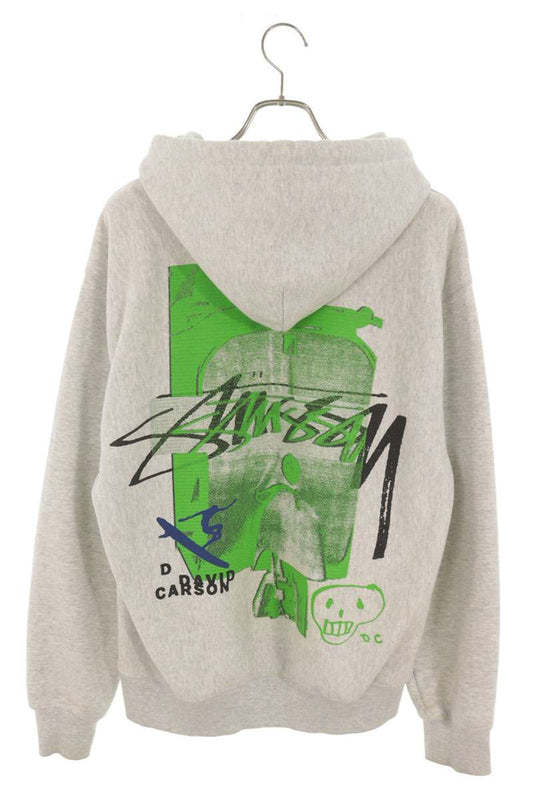 STUSSY David Carson Vespa Hoodie Gray Size M